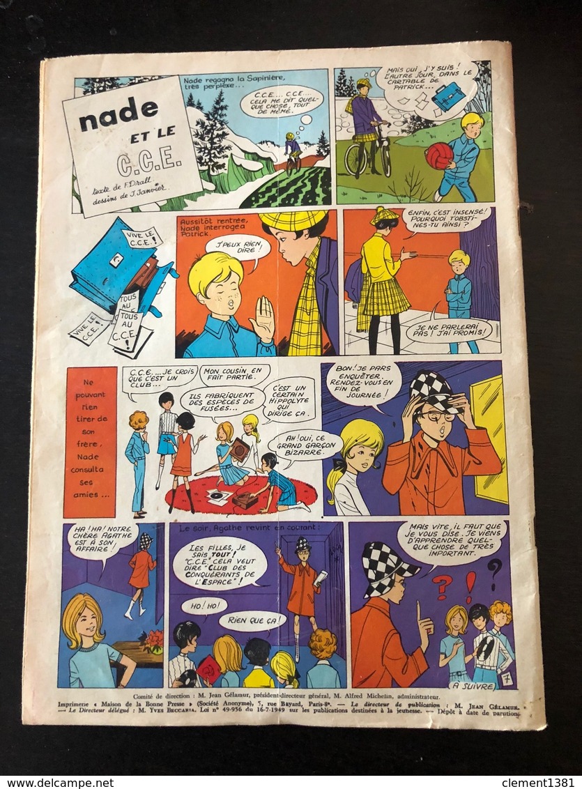 Nade Bernadette Magazine BD Jeunesse N°363 24 Mars 1968 - Bernadette