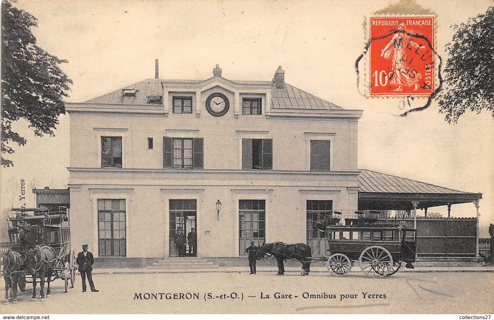 91-MONTGERON- LA GARE OMNIBUS POUR YERRE - Montgeron