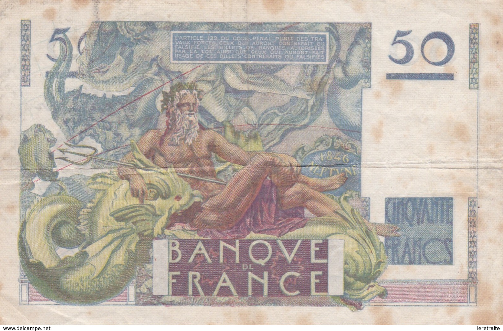 50 Francs 1950 M - 50 F 1946-1951 ''Le Verrier''