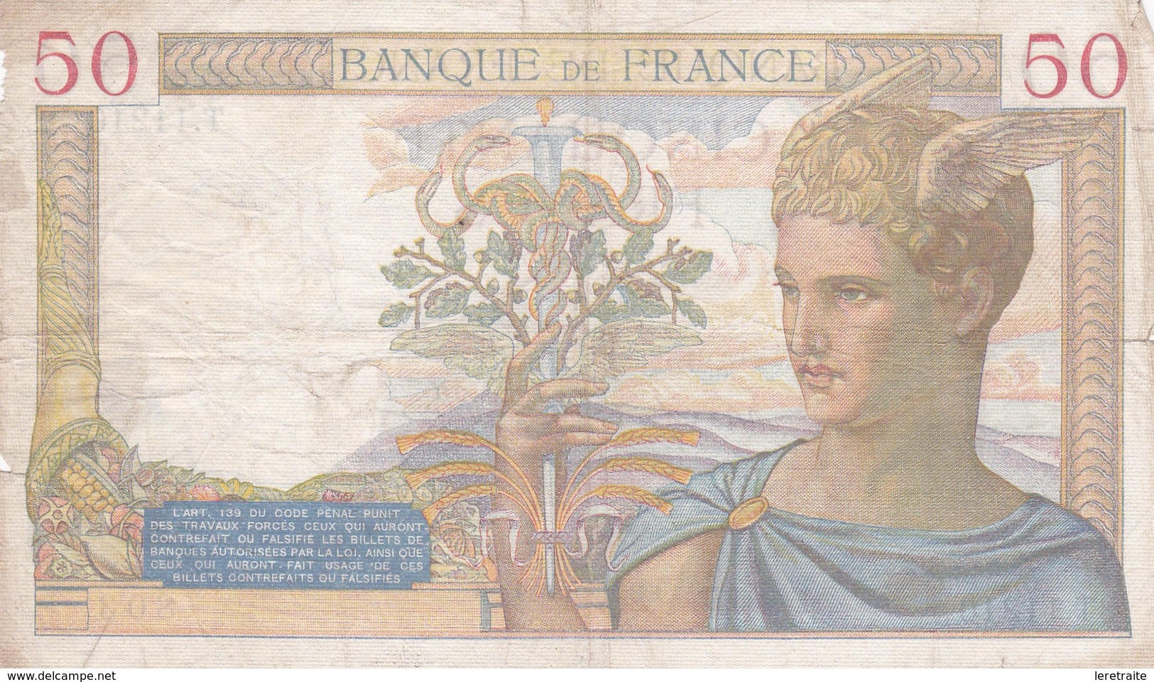 50 Francs 1939 - 50 F 1934-1940 ''Cérès''