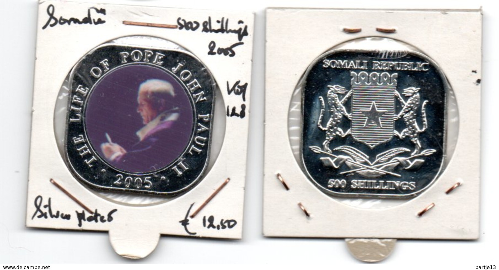 SOMALIE 500 SHILLINGS 2005 SILVERED PROOFLIKE THE LIFE OF POPE JOHN PAUL II - 4 - - Somalia