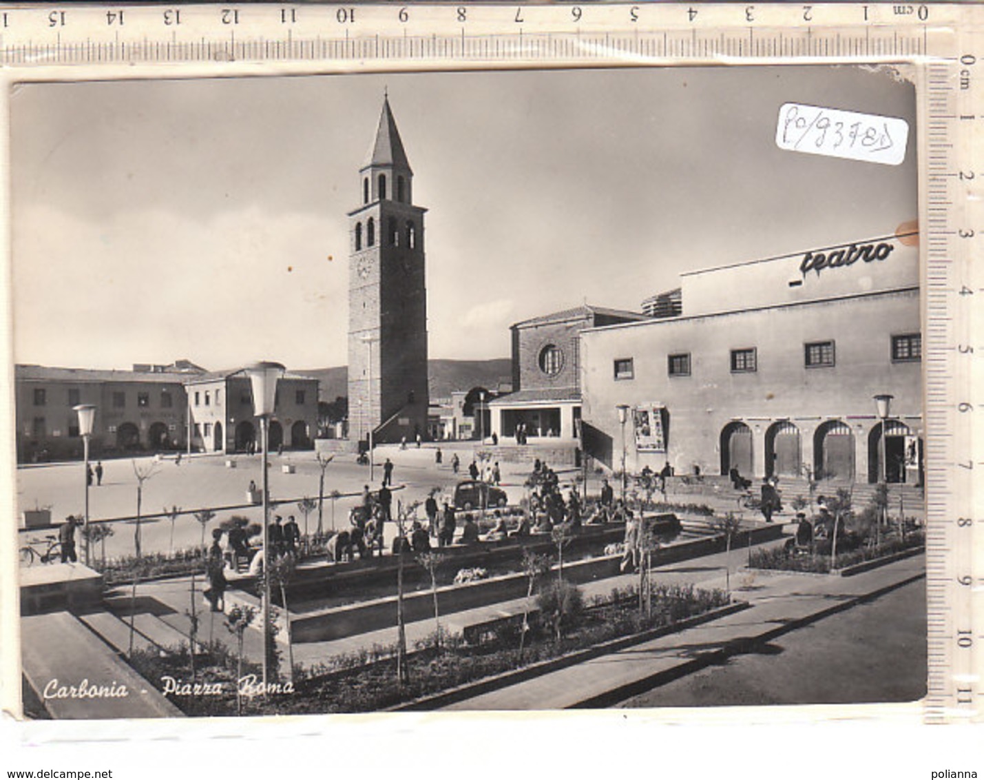 PO9378D# CAGLIARI - CARBONIA - PIAZZA ROMA - TEATRO  VG 1957 - Carbonia