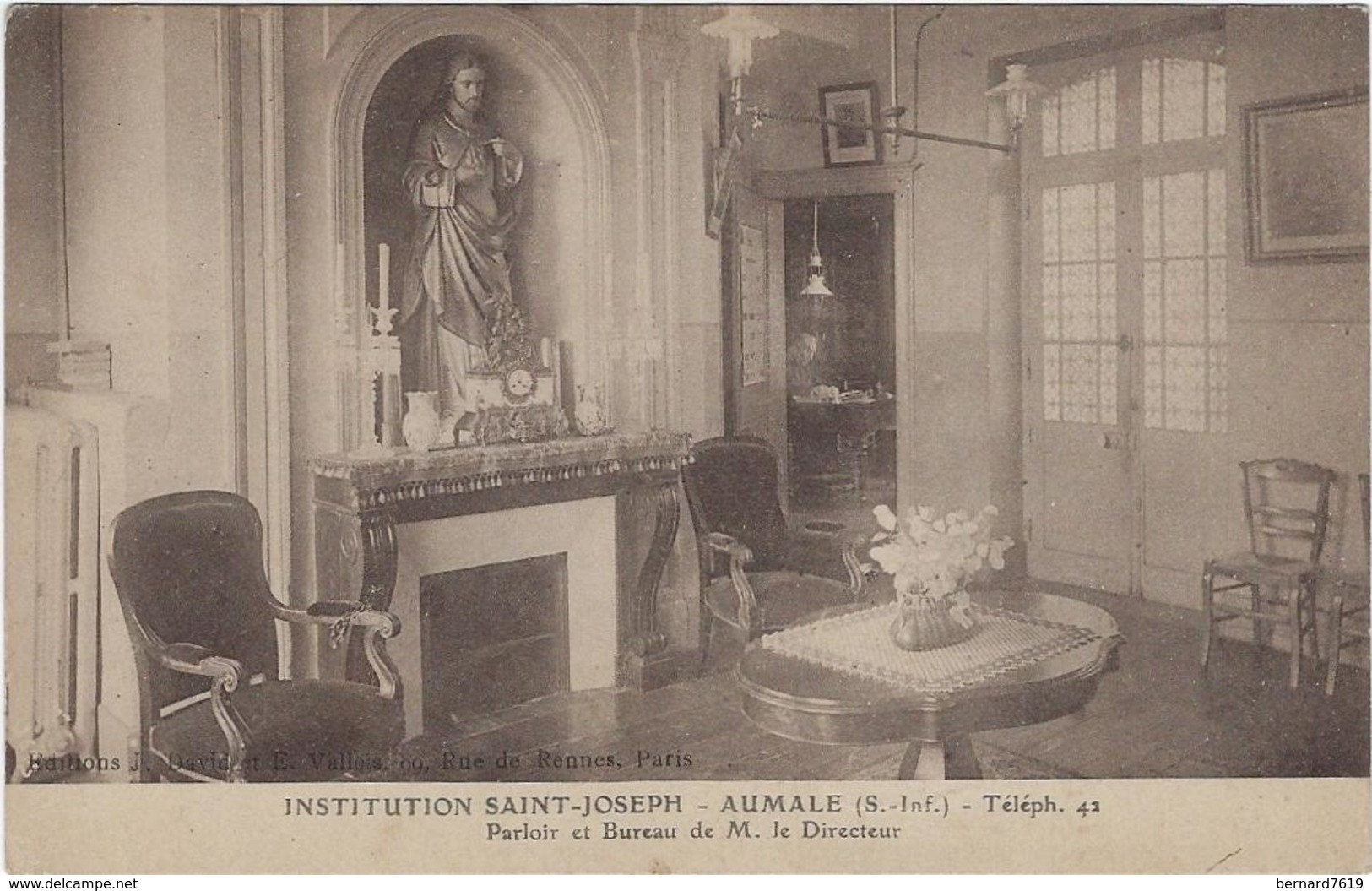 76 Aumale  Institution  Saint Joseph  Parloir Et Bureau  De Mr Le Directeur - Aumale