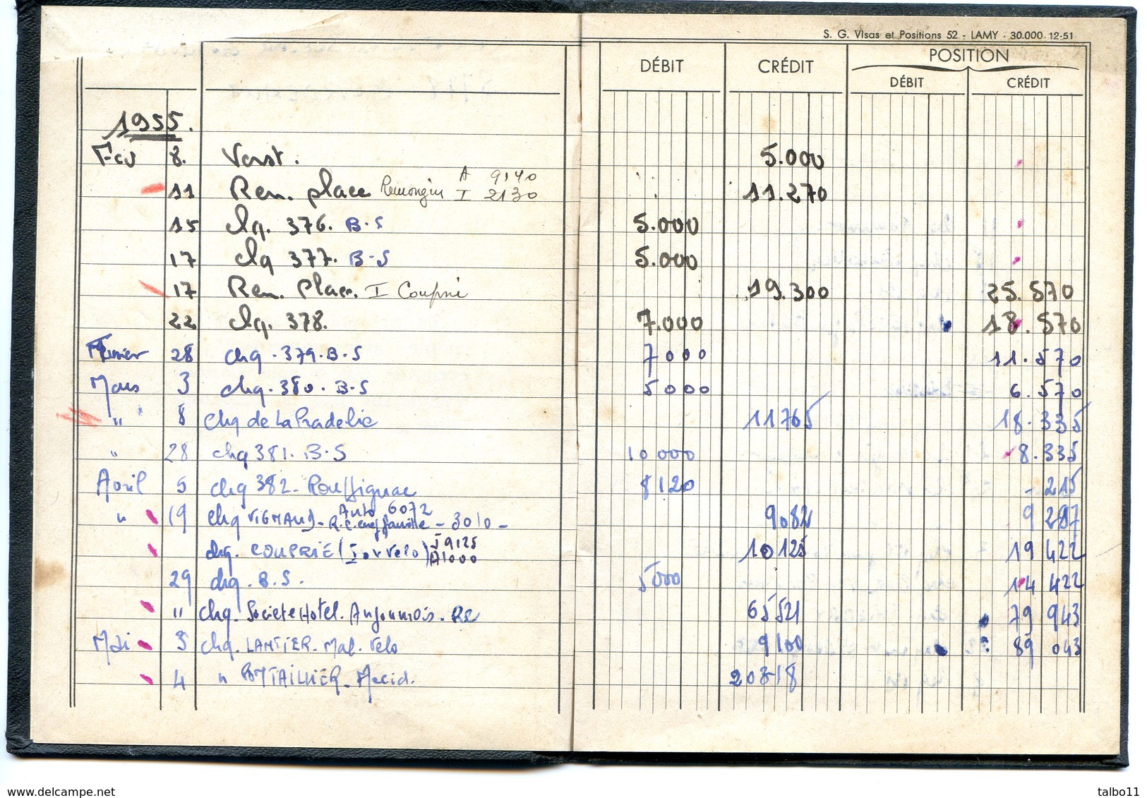 CARNET DE COMPTE SOCIETE GENERALE AU NOM DE SABOUREAU - Banco & Caja De Ahorros