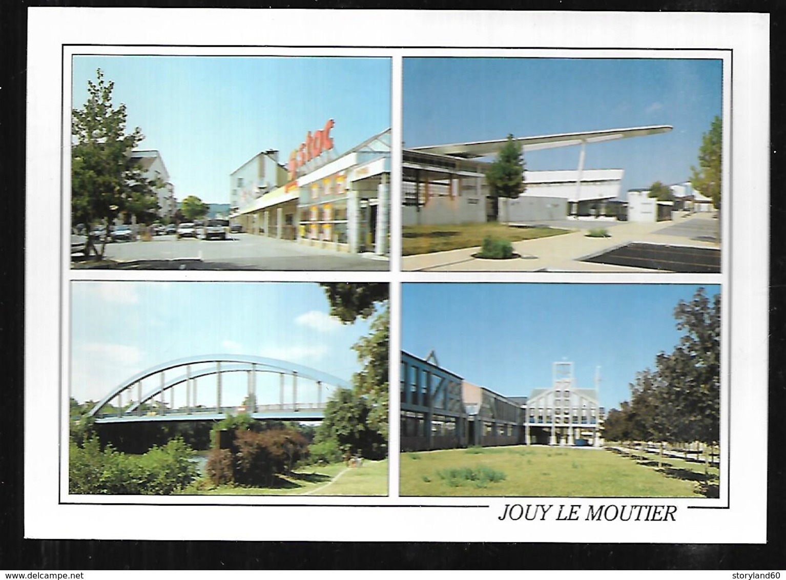 Cpm 9520894 Jouy Le Moutier 4 Vues Situées Sur Carte, Pont, Lycée, Collège, Centre Commercial - Jouy Le Moutier