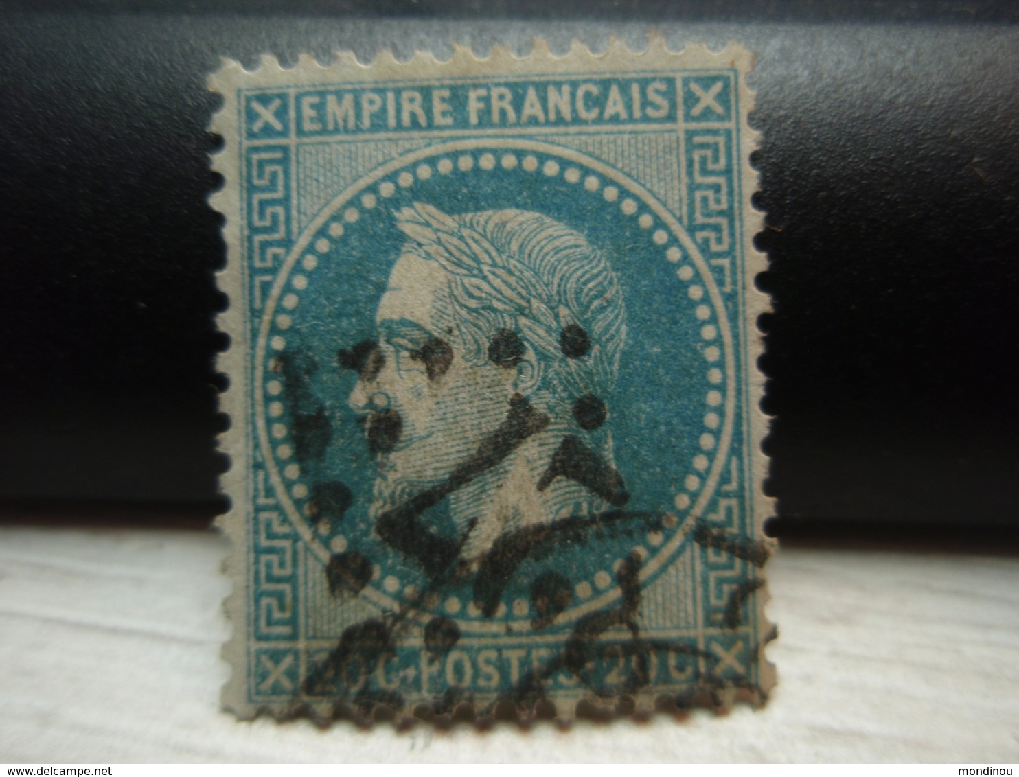 Timbre Empire Français 20 C. Napoléon III  Lauré. 29 B Oblitéré. - 1863-1870 Napoléon III Lauré