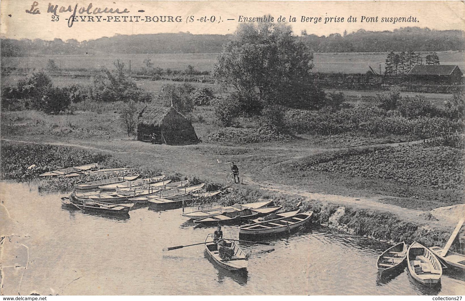 91-EVRY-PETIT-BOURG- ENSEMBLE DE LA BERGE PRISE DU PONT SUSPENDU - Evry