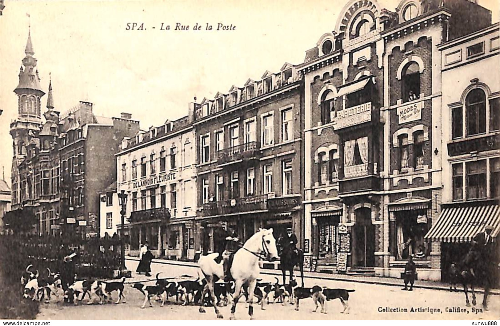 Spa - La Rue De La Poste (commerces, 1930, Animée) (prix Fixe) - Spa