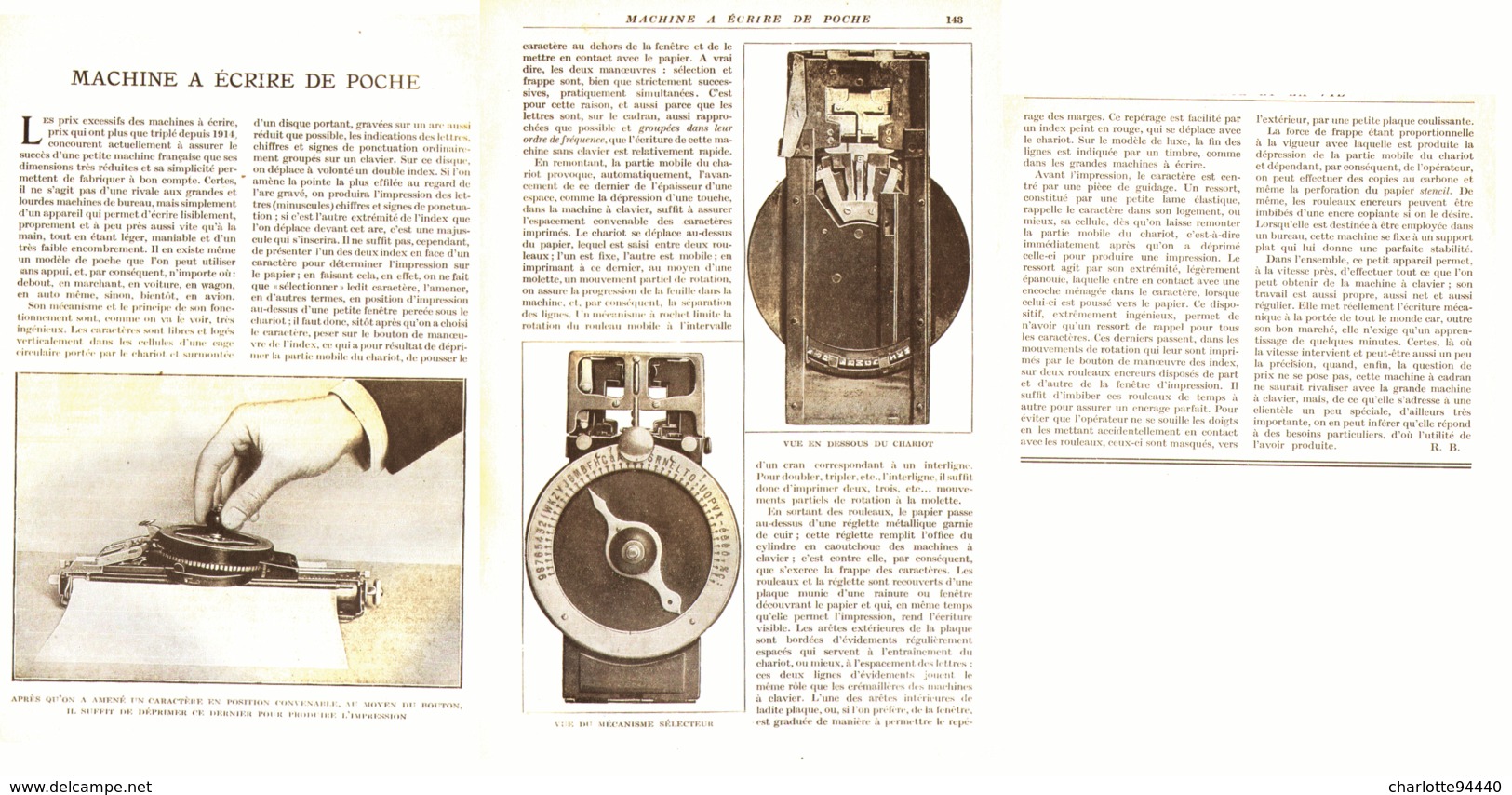 MACHINE à ECRIRE De POCHE    1920 - Autres & Non Classés