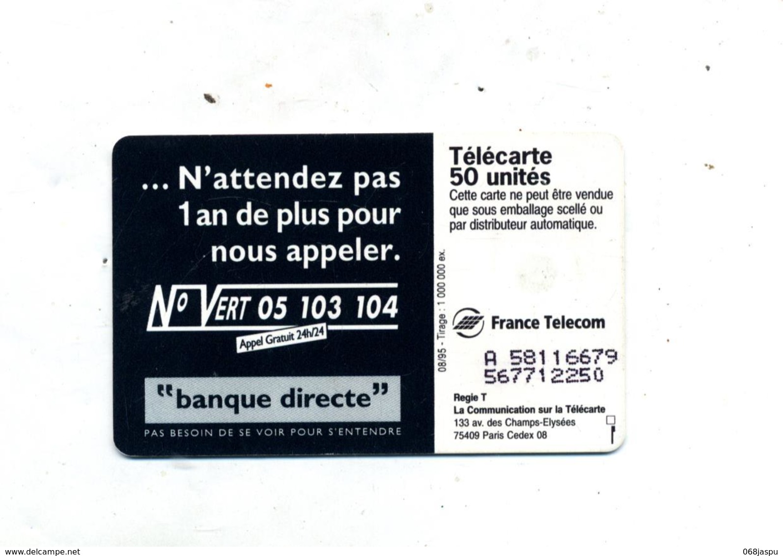 Telecarte 50 Banque Directe Coccinelle - Ohne Zuordnung