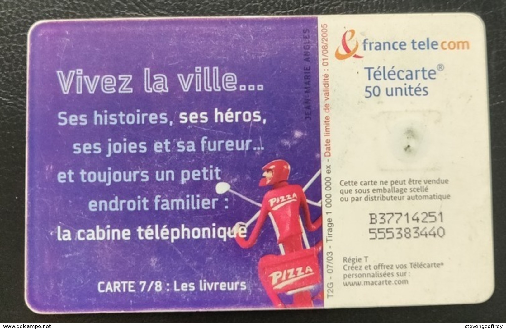 Telecarte France Publique 2003 Metiers De La Rue N 7 - Les Livreurs Aliment Profession Moto - 2003