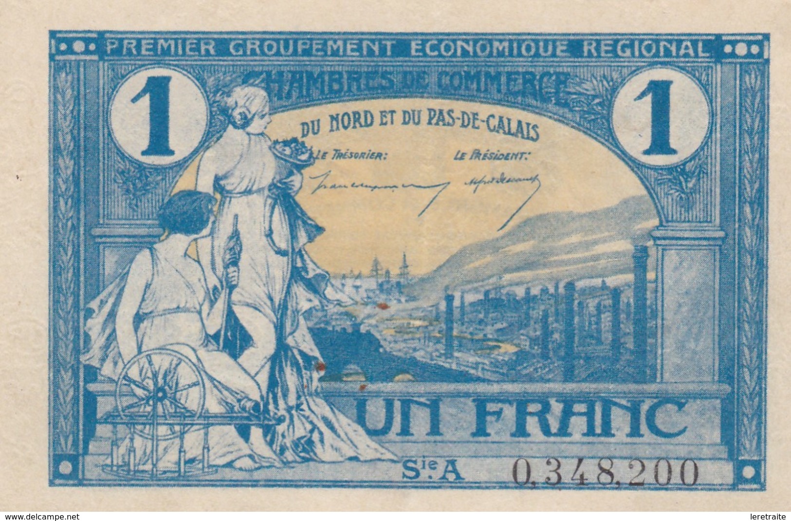 Un Francs, Chambre De Commerce Du Nord-pas De Calais - Chambre De Commerce