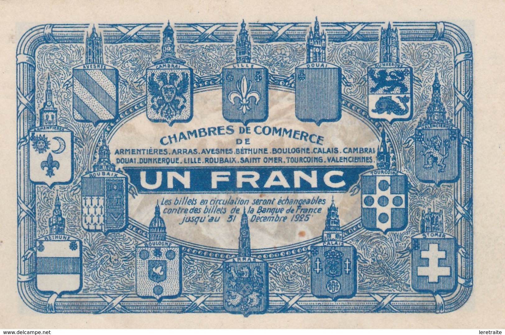 Un Francs, Chambre De Commerce Du Nord-pas De Calais - Chambre De Commerce
