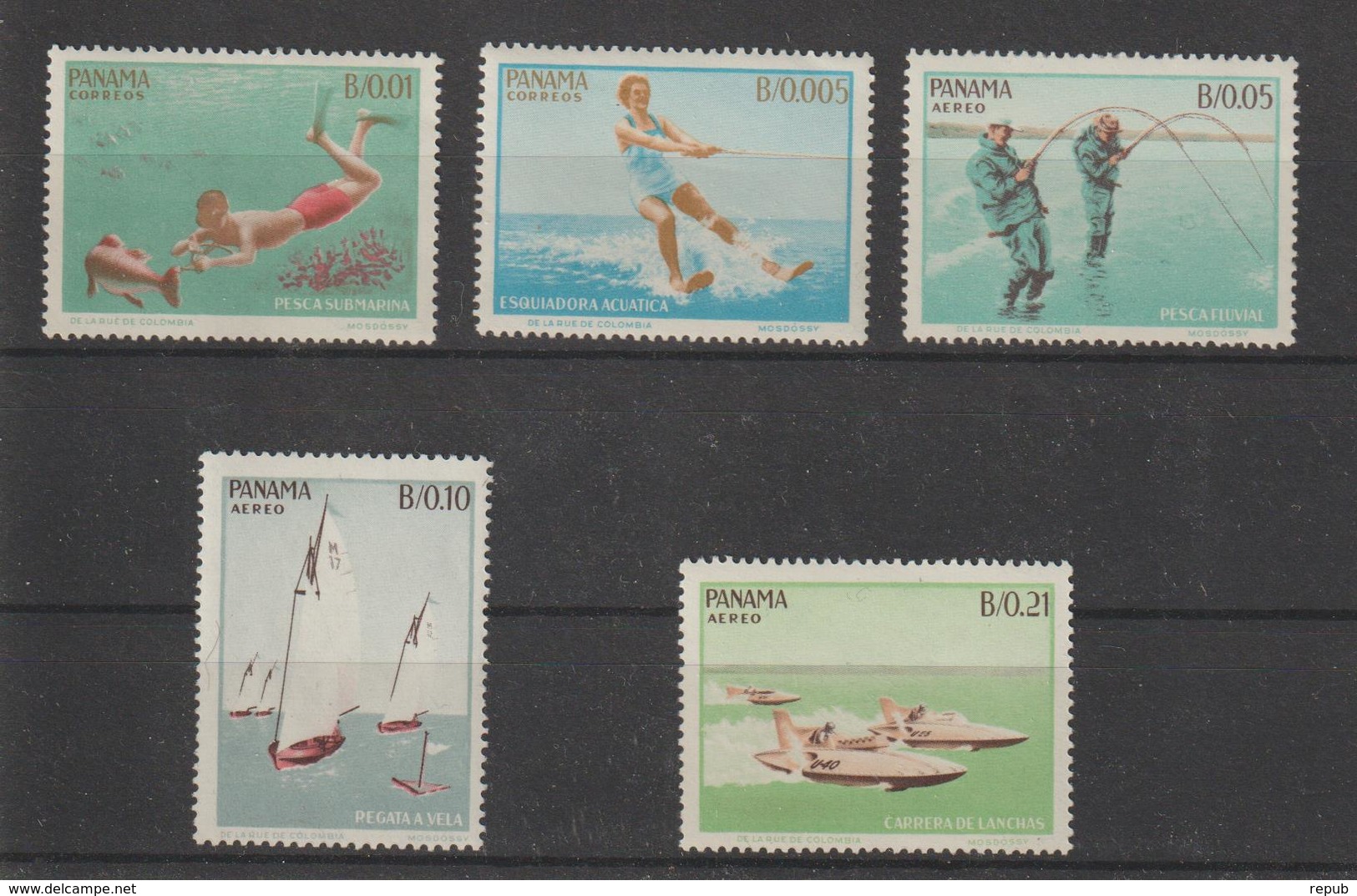 Panama 1964 Sports Nautiques 399-400 Et PA 308-10 5 Val ** MNH - Panama