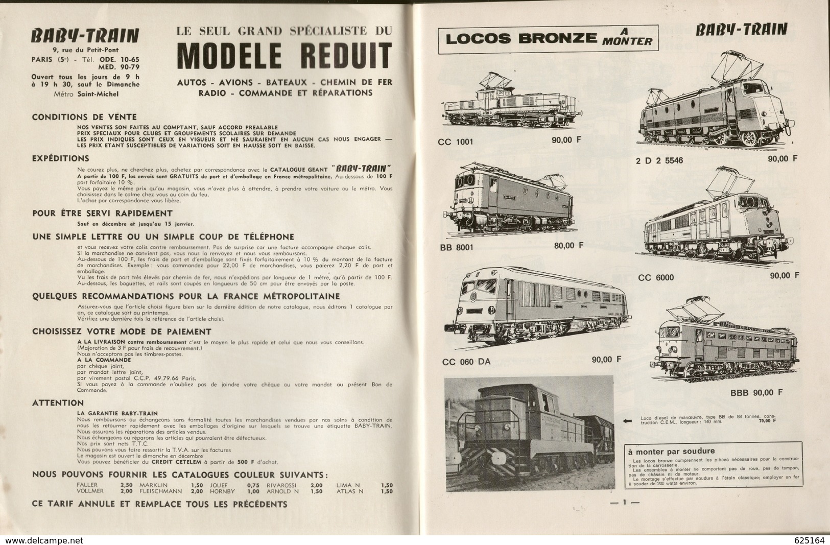 Catalogue BABY TRAINS 1968? Tous Les Modèles Réduits Trains Avions Bateaux - Français