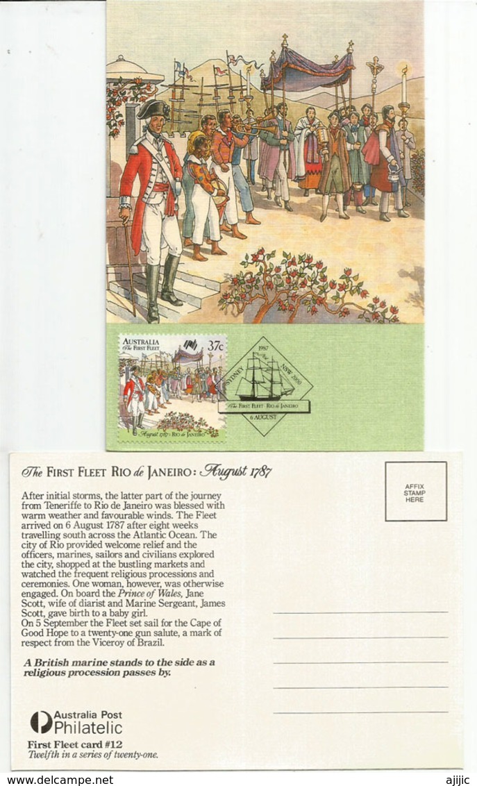 The First Fleet Of 750 Convicts To The Penal Colony In Australia, Port Of Call Of Rio De Janeiro 5 August 1787.Maxi-Card - Autres & Non Classés