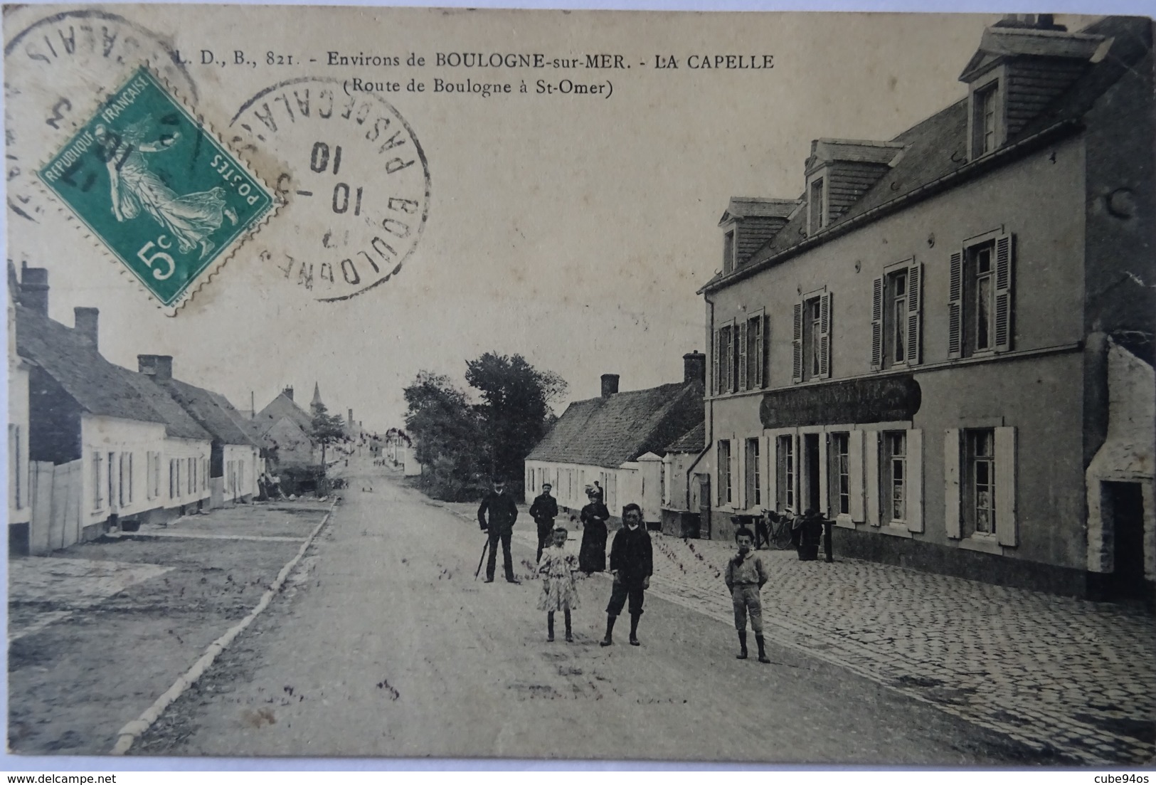 CPA LA CAPELLE--ROUTE DE BOULOGNE A ST OMER. ANIMEE. - Autres & Non Classés