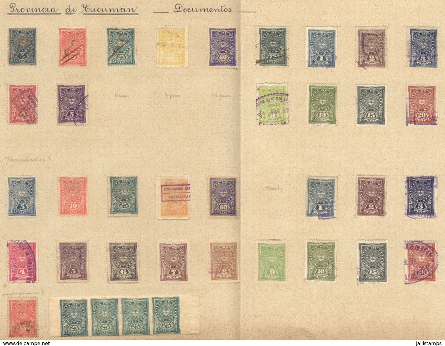 ARGENTINA: PROVINCE OF TUCUMÁN: Very Old Collection (formed Approximately In 1910) With More Than 130 Stamps On 12 Album - Sonstige & Ohne Zuordnung