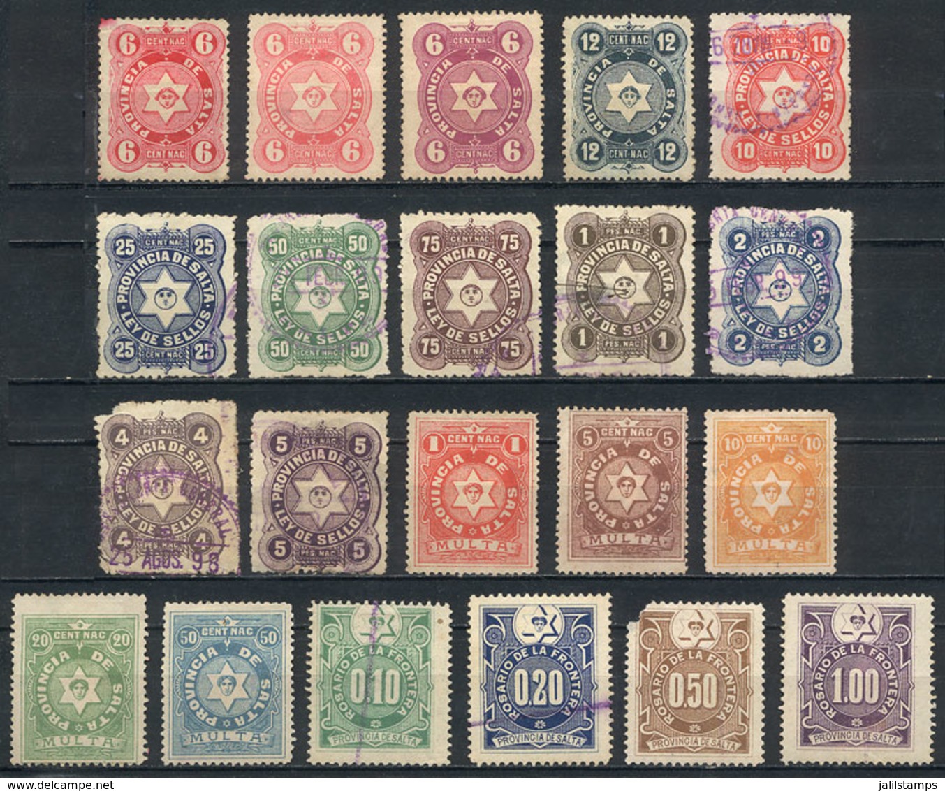 ARGENTINA: PROVINCE OF SALTA: Lot Of Very Old Stamps, Minor Defects, Interesting! - Sonstige & Ohne Zuordnung