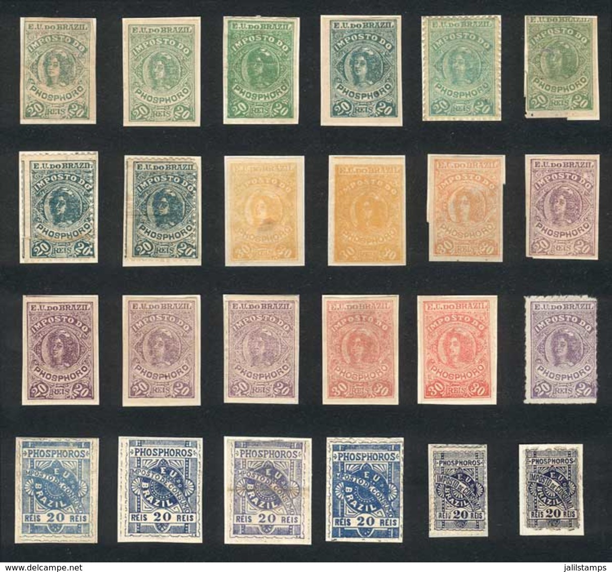 BRAZIL: MATCHES: 24 Old Revenue Stamps, Most Mint No Gum And Of VF Quality (will Have To Be Soaked To Remove Adherences) - Other & Unclassified