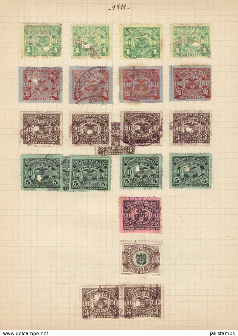 COLOMBIA: TIMBRE NACIONAL: Very Old Collection On Pages (1878-1911), With Approximately 325 Mint Or Used Stamps, Fine Ge - Kolumbien