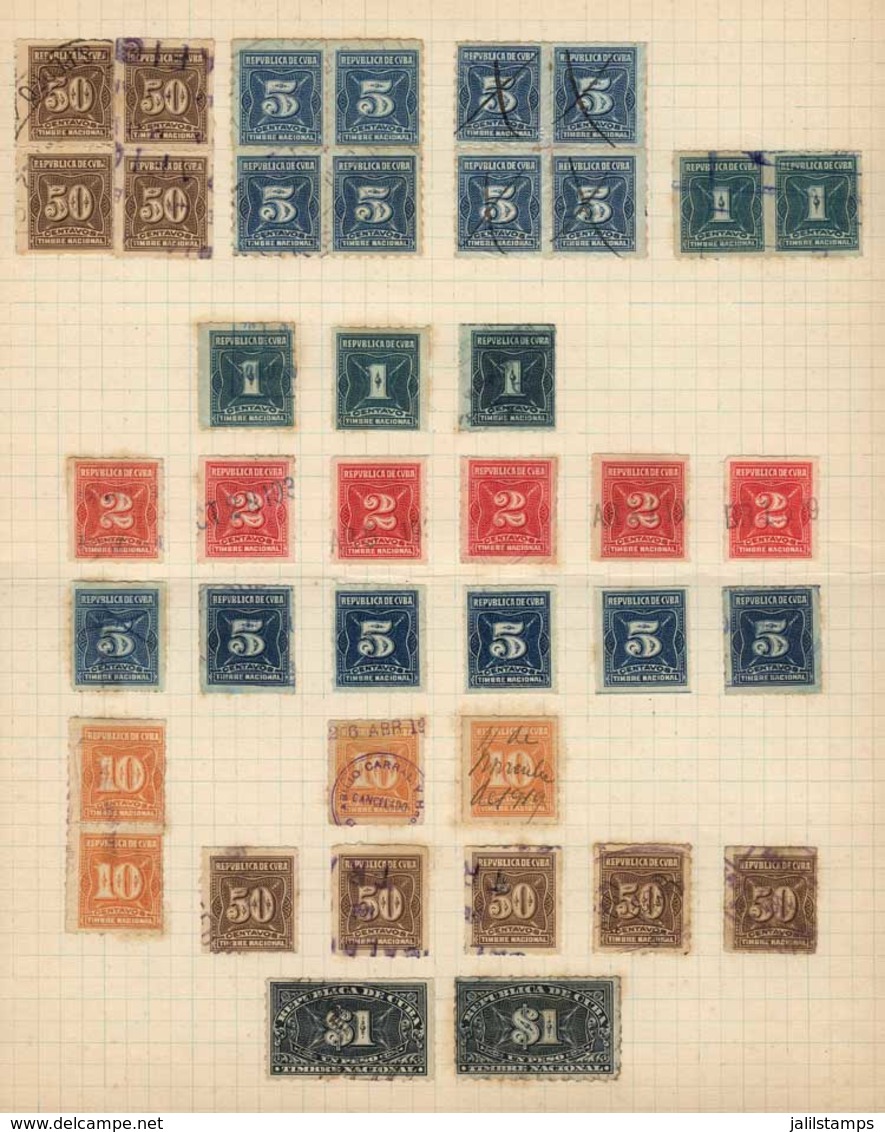 CUBA: TIMBRE NACIONAL: Album Page Of An Old Collection With 39 Stamps, VF General Quality! - Sonstige & Ohne Zuordnung