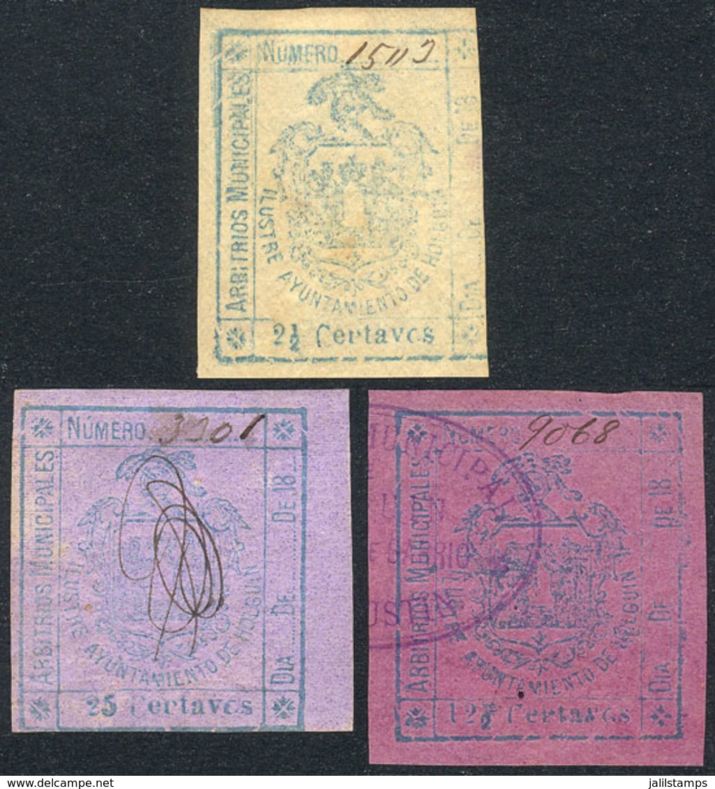 CUBA: HOLGUIN: 3 Stamps Of 1887, Very Fine Quality, Rare! - Other & Unclassified