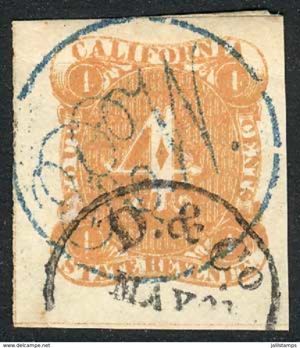 UNITED STATES: CALIFORNIA: Interesting Stamp Of 4c., VF Quality! - Steuermarken