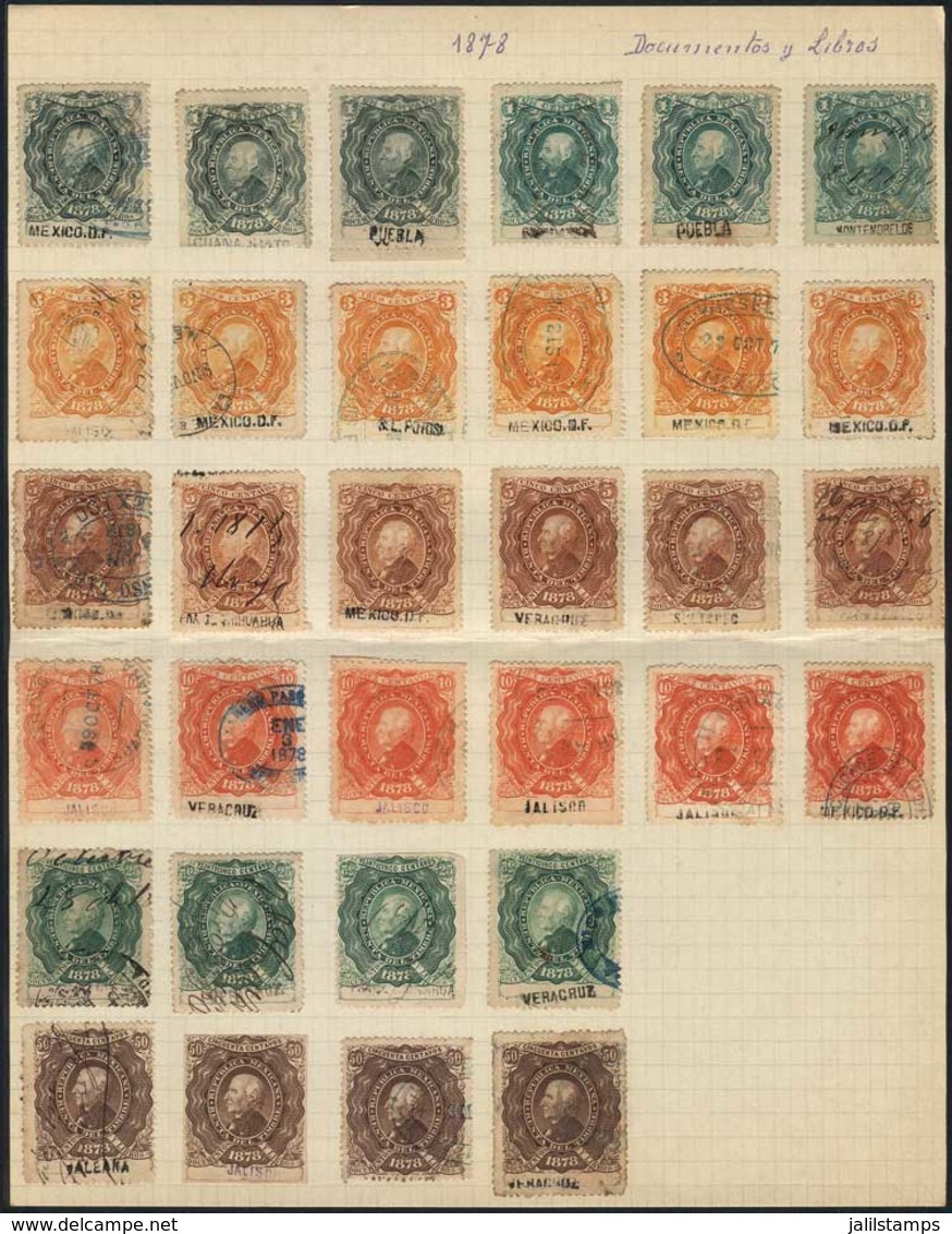 MEXICO: 70 Stamps For Documents And Books, Year 1878, Interesting. Fine General Quality (some Can Have Minor Faults),  M - Mexiko