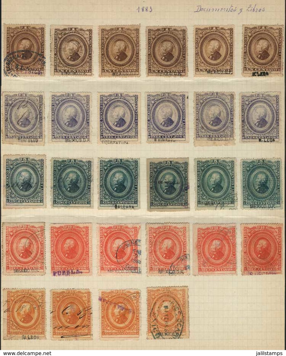 MEXICO: 69 Stamps For Documents And Books, Year 1883, Interesting. Fine General Quality (some Can Have Minor Faults),  M - Mexico