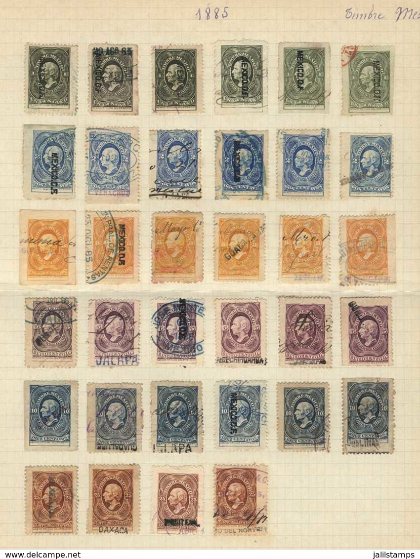 MEXICO: 85 Stamps For Documents, Year 1885, Interesting. Fine General Quality (some Can Have Minor Faults),  Mounted Mor - Mexico