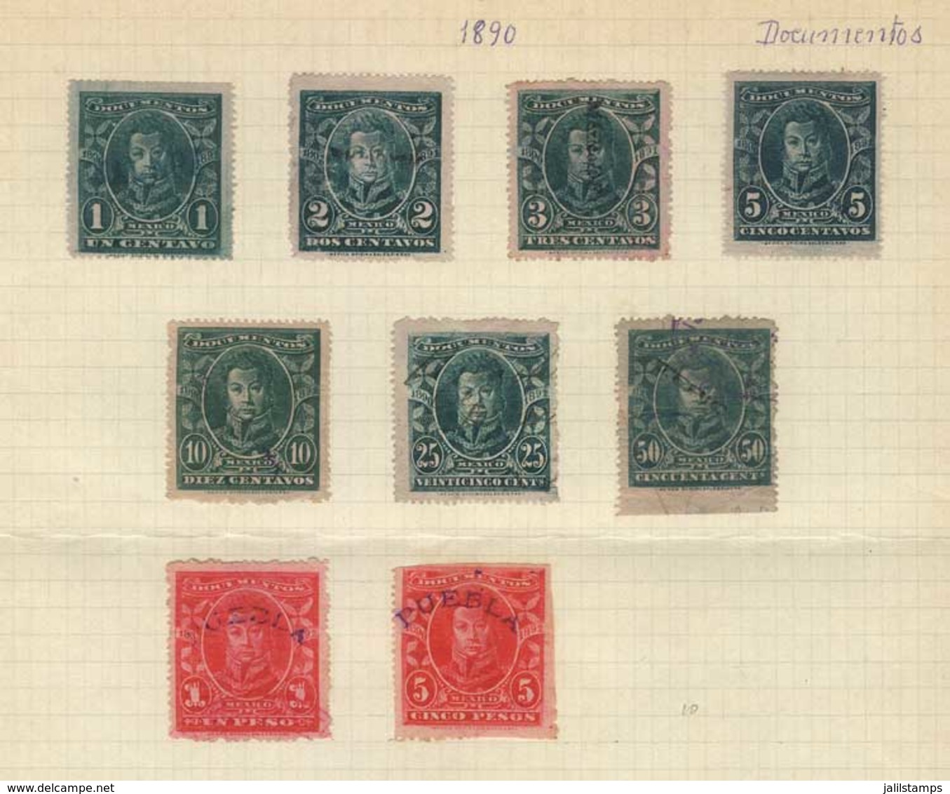 MEXICO: 58 Stamps For Documents, Year 1890, Interesting. Fine General Quality (some Can Have Minor Faults),  Mounted Mor - Mexico