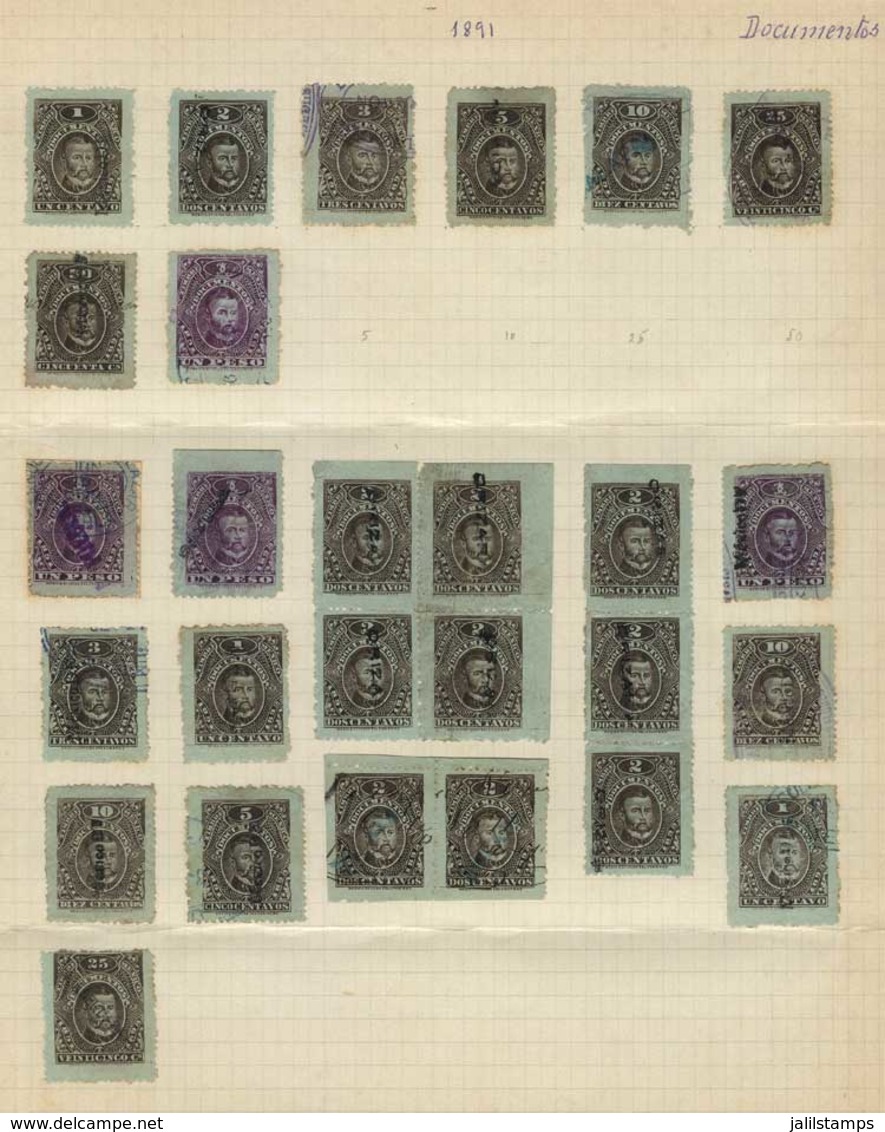 MEXICO: 69 Stamps For Documents, Year 1891, Interesting. Fine General Quality (some Can Have Minor Faults),  Mounted Mor - Mexiko