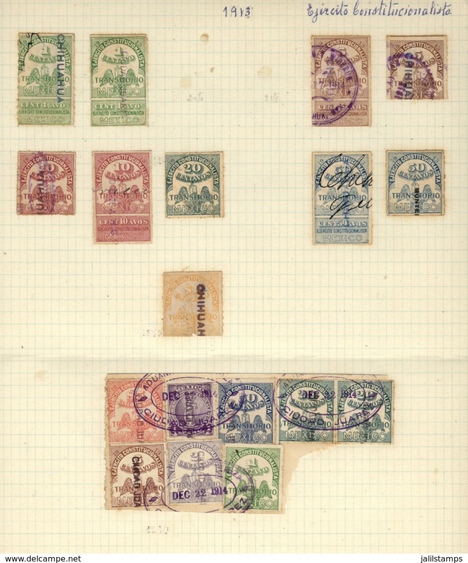 MEXICO: State Of SONORA: Year 1914, Album Page Of An Old Collection With 18 Stamps, Very Nice! - Mexiko