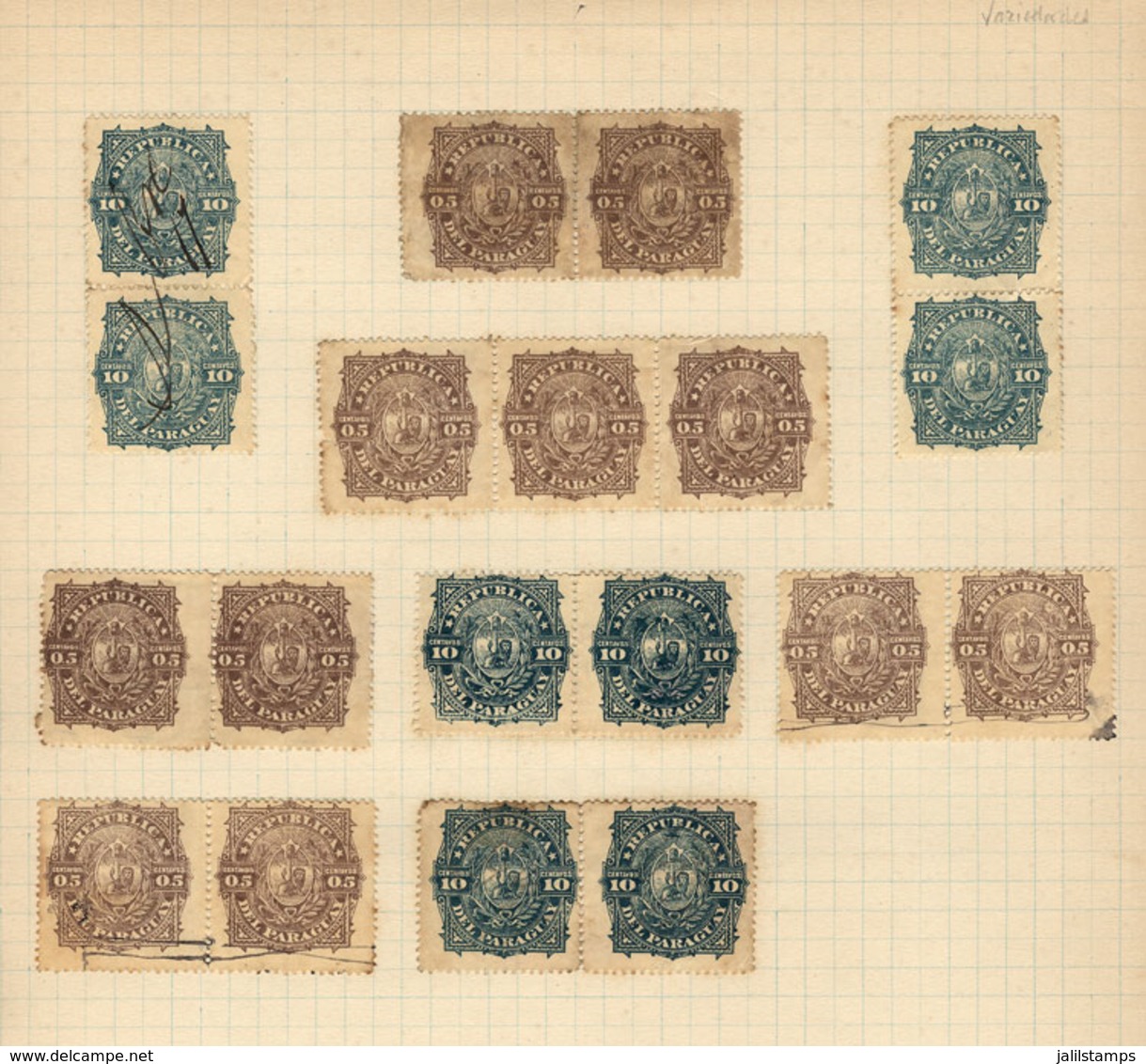 PARAGUAY: Very Old Collection In Album Pages, With 380 Stamps (including Several Large Blocks), Fine General Quality (so - Paraguay