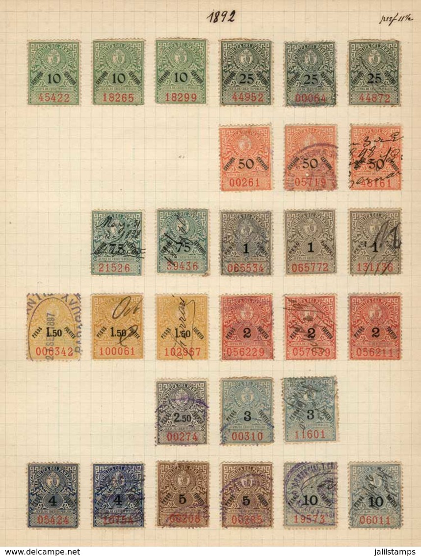 PARAGUAY: COLLECTION On Old Album Pages (1892/1926), With More Than 360 Stamps, Used Or Mint (with Several Fragments Of  - Paraguay