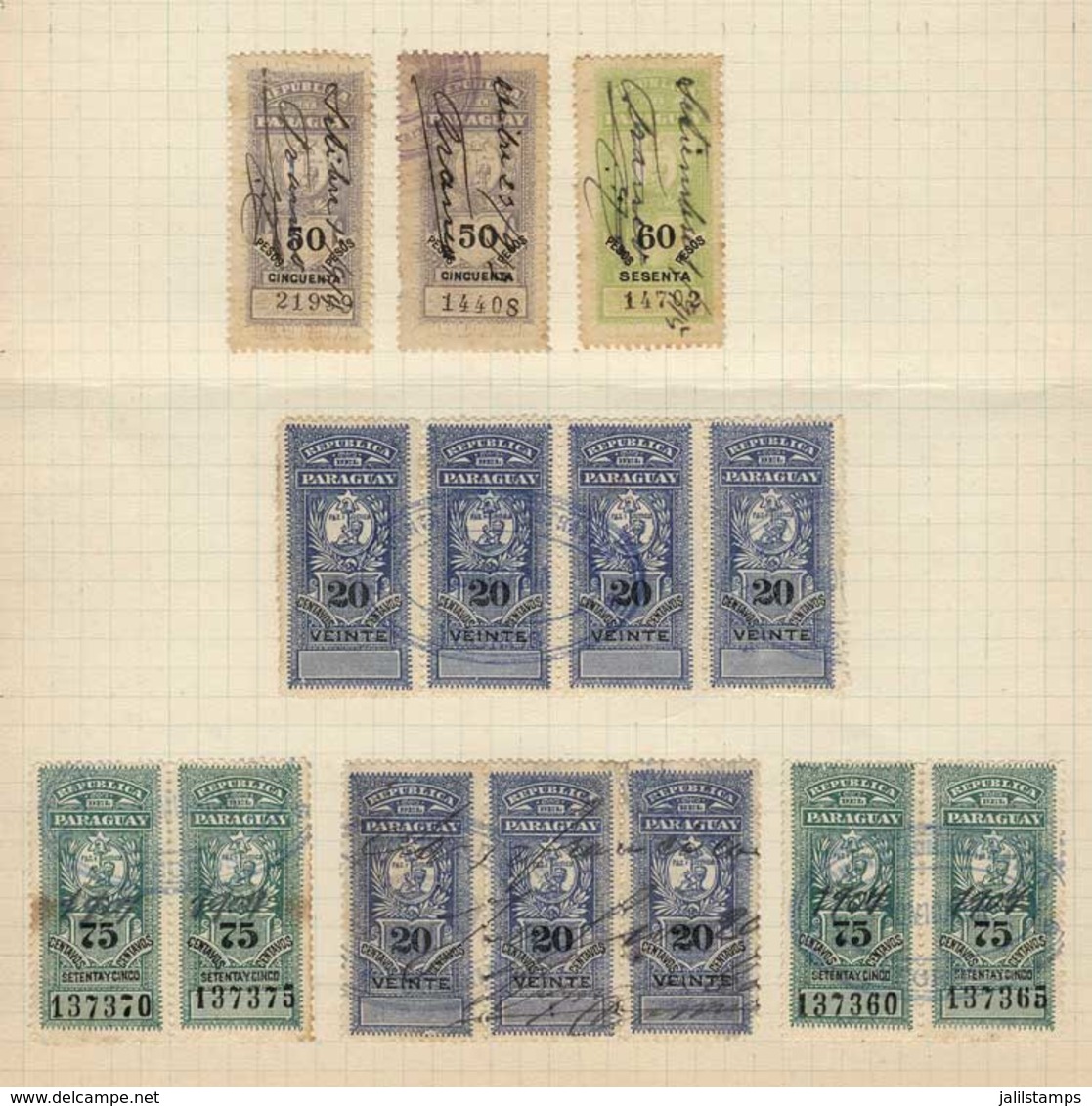 PARAGUAY: Year 1898, Lot Of 121 Stamps With Values Between 1c. And 60 Pesos, Very Interesting. General Quality Is Very F - Paraguay