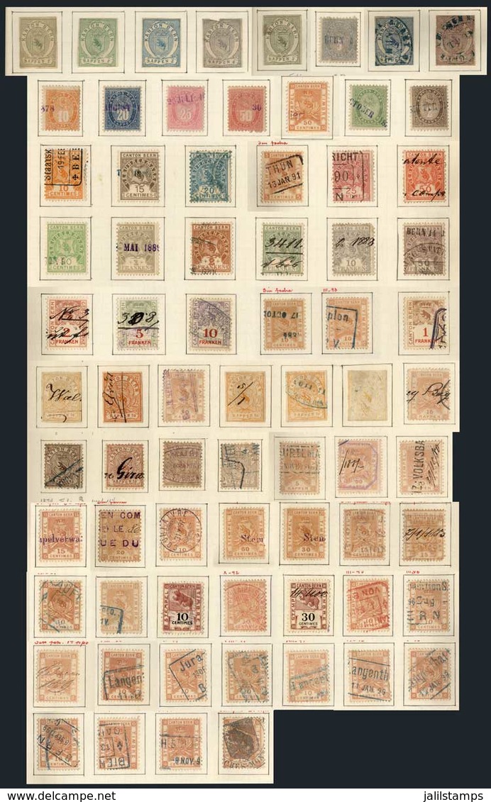 SWITZERLAND: 72 Old Revenue Stamps On Several Album Pages, Including Some Scarce Examples. Fine To Very Fine General Qua - Revenue Stamps