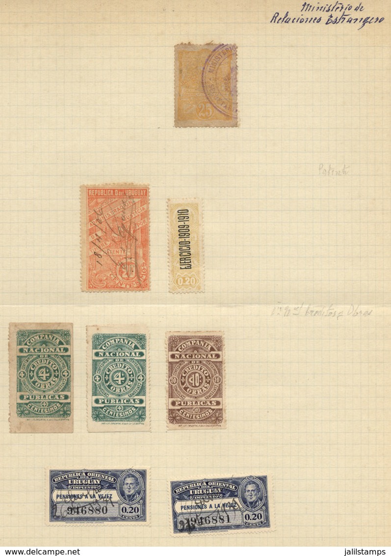 URUGUAY: 113 Stamps On Pages Of An Old Collection, Including Some Very Interesting And Scarce Examples. General Quality  - Uruguay