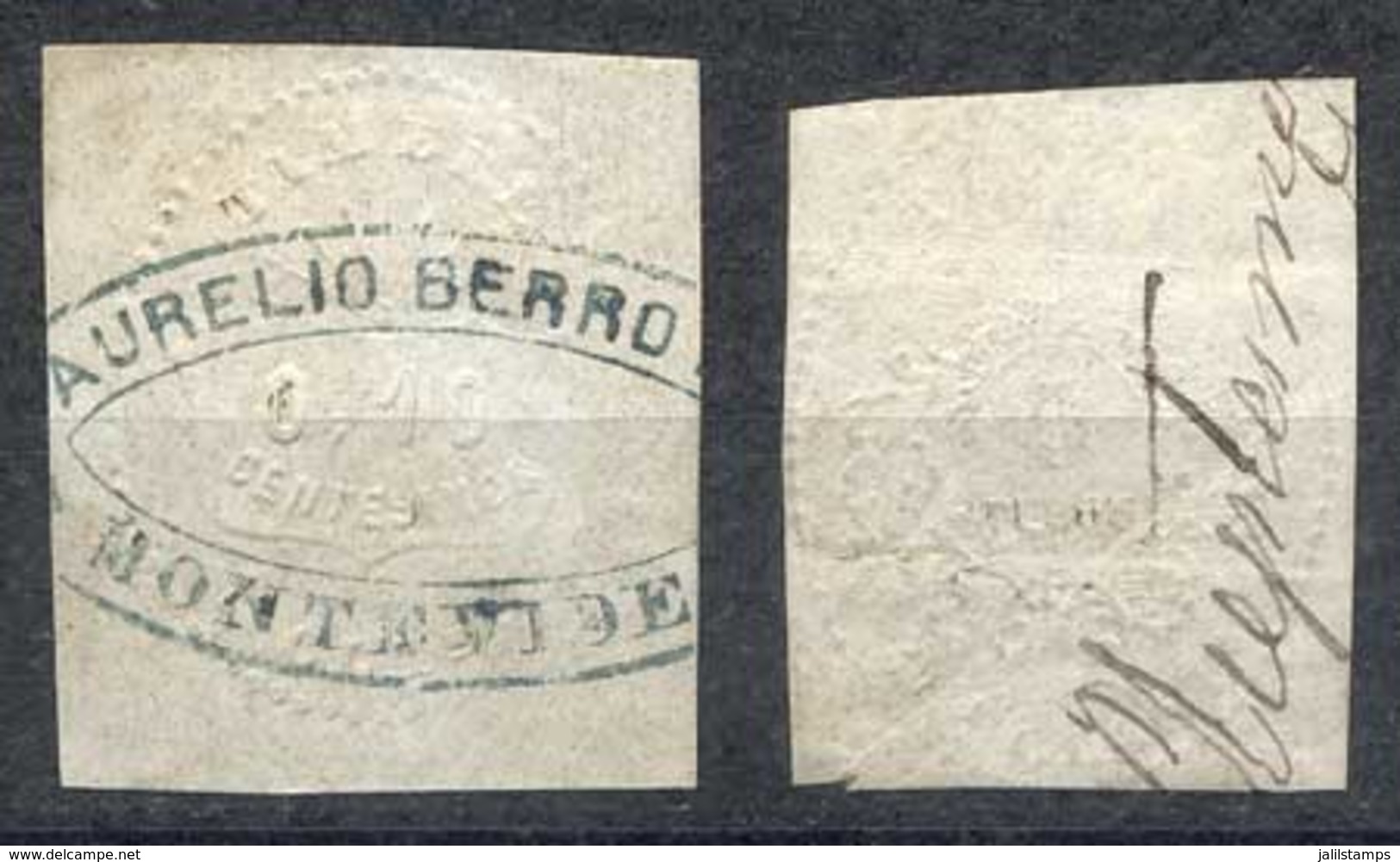 URUGUAY: DOCUMENTS: Year 1876, Used Revenue Stamps Of 10c. And 5P., VF Quality! - Uruguay