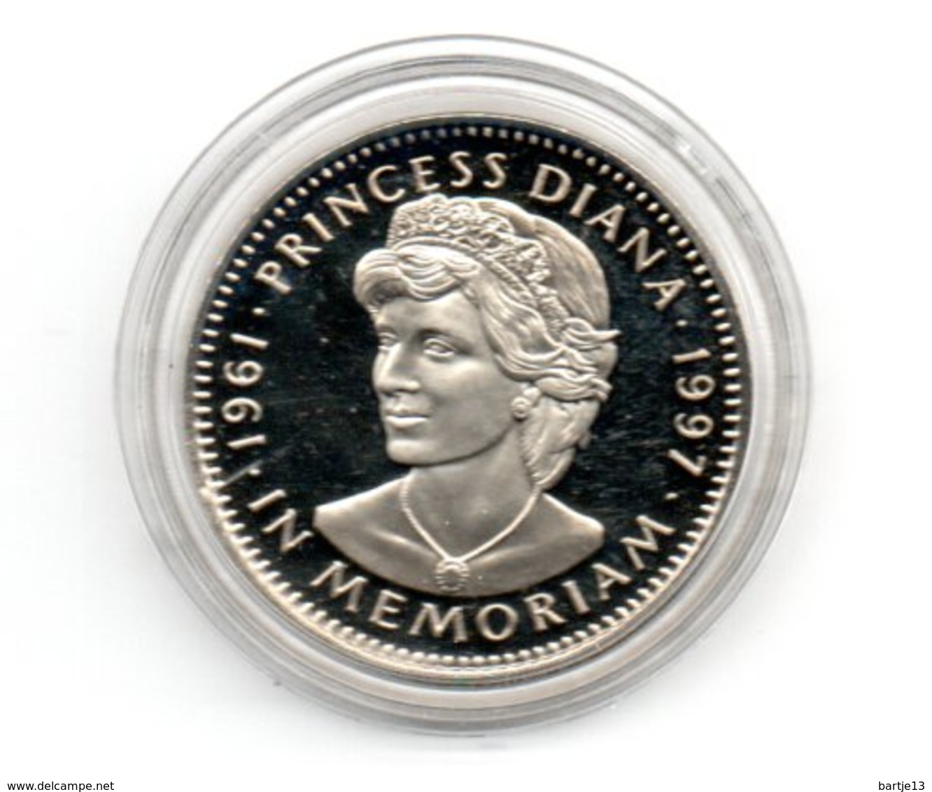 LIBERIA 5 DOLLARS 1997 CN PROOF DIANA IN MEMORIAM DAMAGE ONLY ON CAPSEL - Liberia