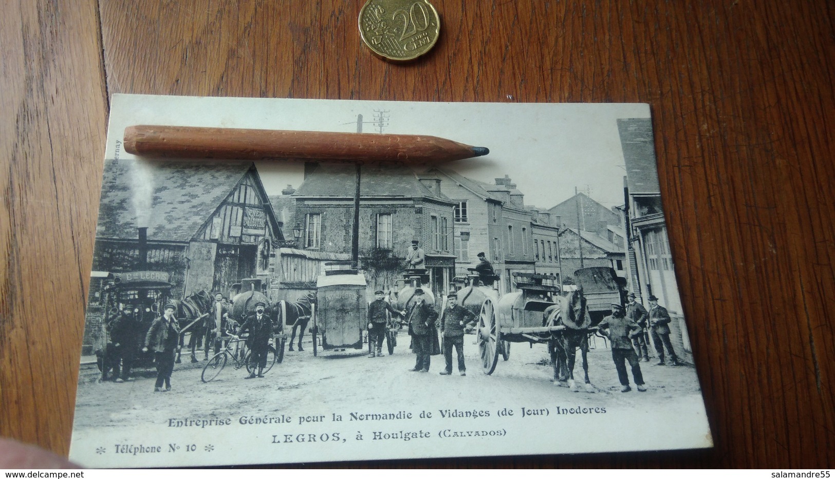 CPA Vidanges De Jour  D'Avranches Beuzeval Ent Legros Attelage Vélo Animée Normandie Vieux Métiers Commerce Transport - Other & Unclassified