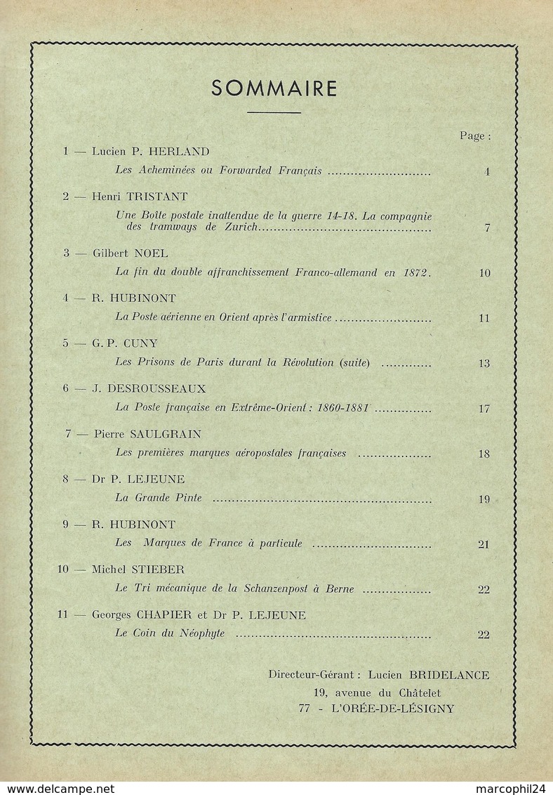 FEUILLES MARCOPHILES - N° 184 1971 = Tramways De ZURICH + PRISONS Révolutionnaires + EXTREME ORIENT + ROUEN AVIATION - Francese