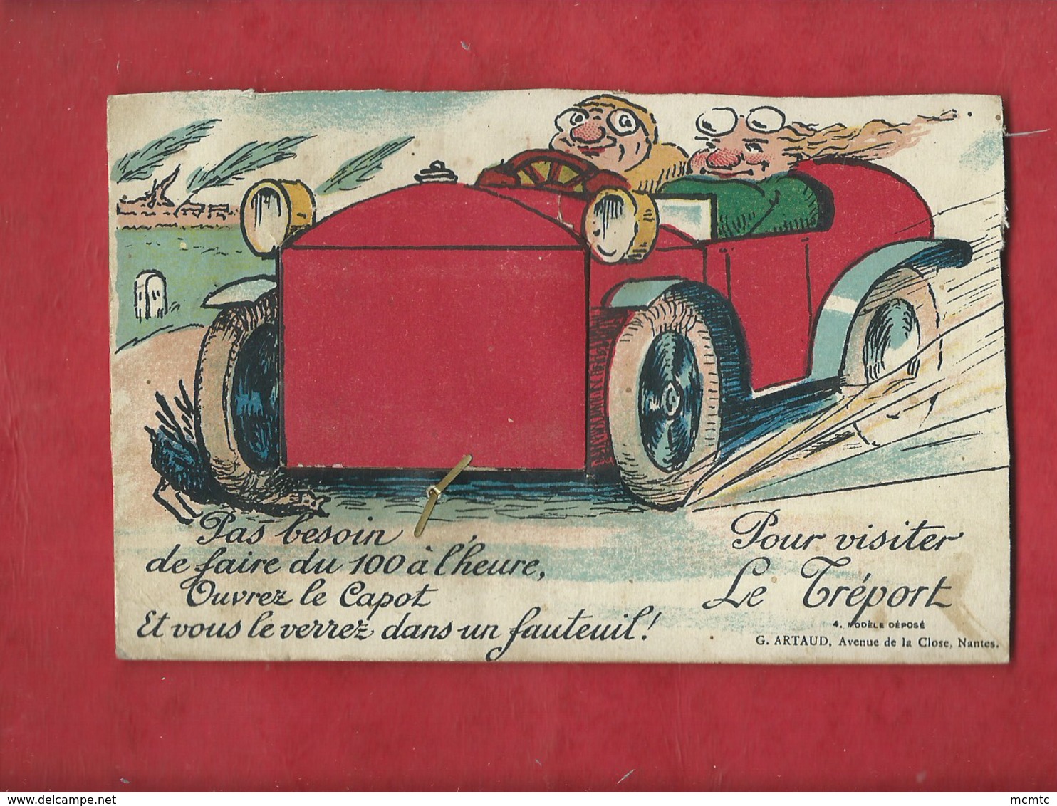 Carte à Système Rétrécit , Incomplet - Le Tréport - (dépliant 4 Vues )  -  ( Auto , Voiture ) - Le Treport