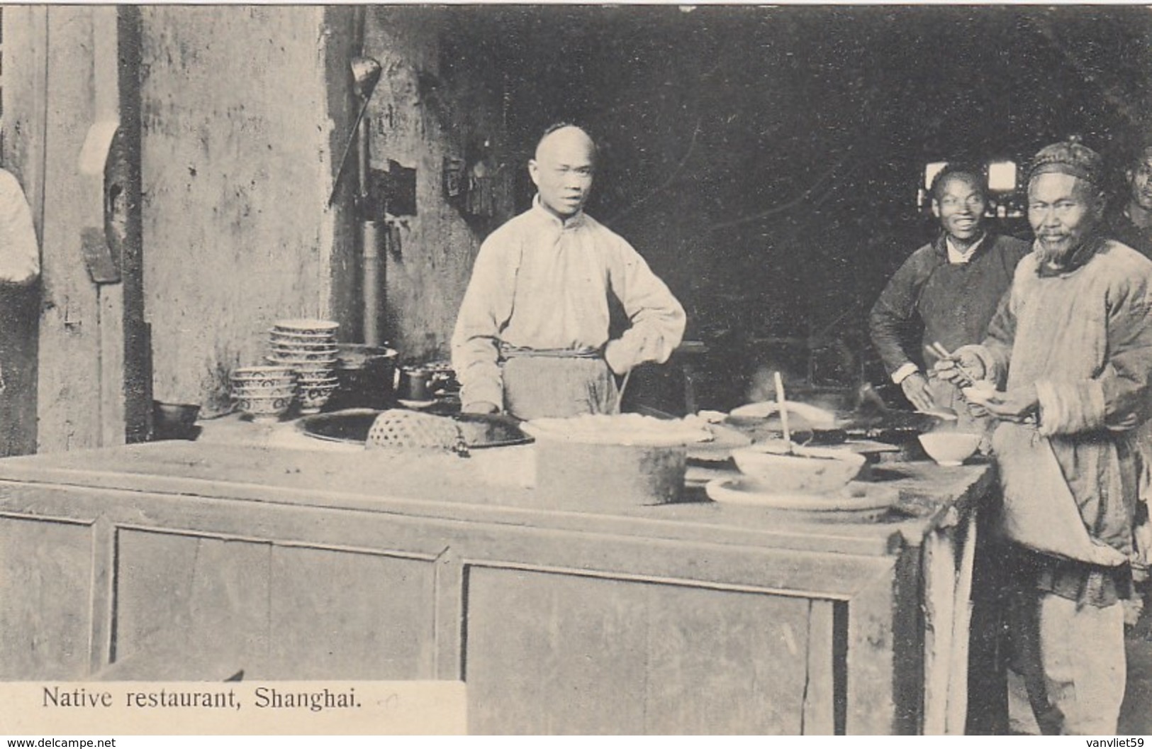 CINA-CHINA-SHANGHAI-NATIVE RESTAURANT-CARTOLINA NON VIAGGIATA-ANNO 1906-1915 - Cina