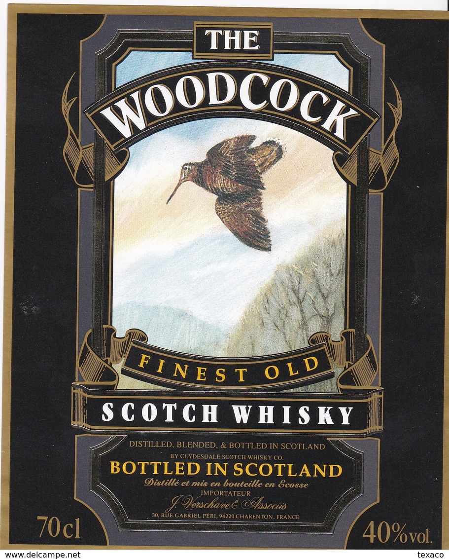 Superbe étiquette Whisky Thème Bécasse - Whilky Label The Woodcock - Whisky