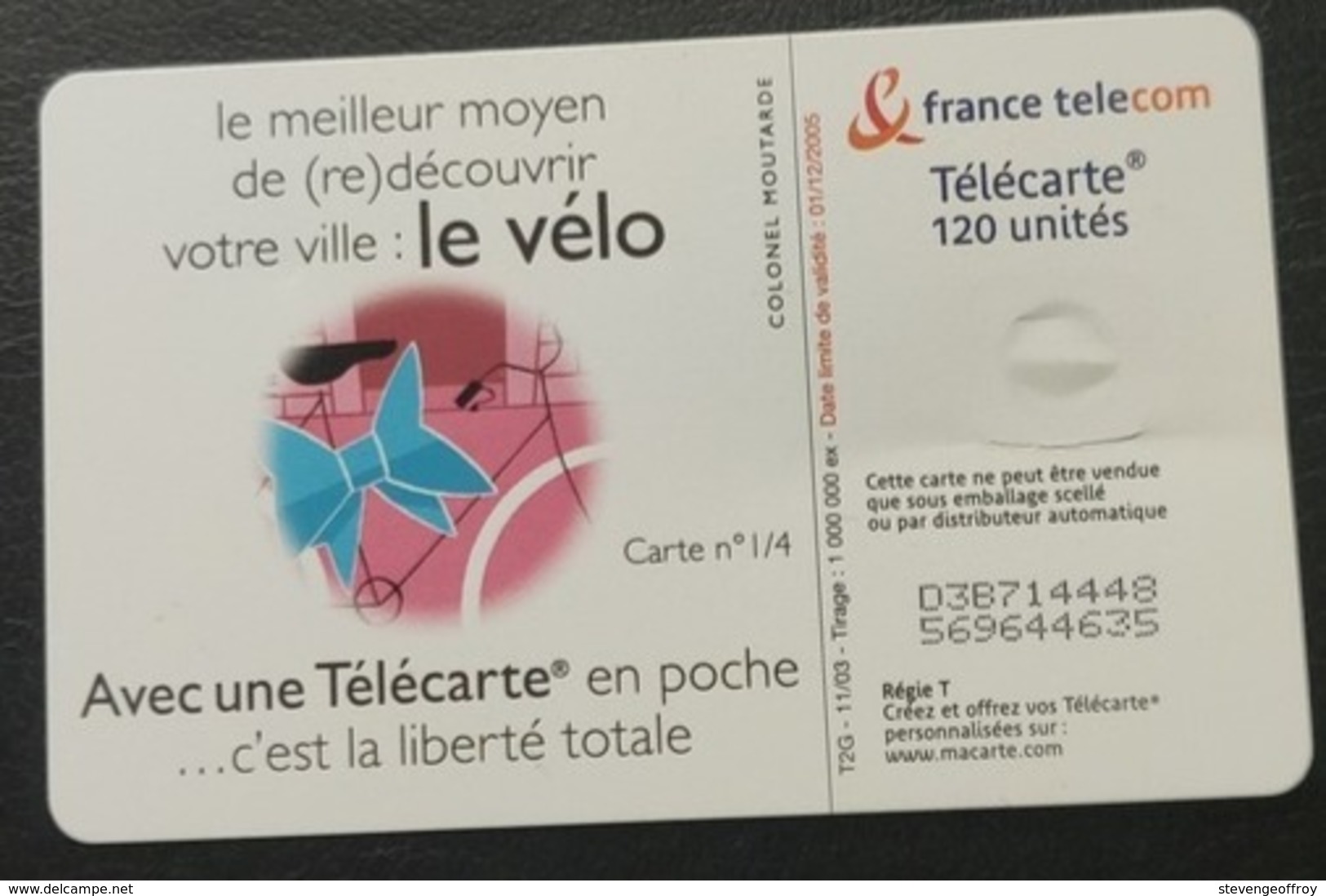 Telecarte France Publique 2003 Les Velos 1 Amour Vélo - 2003