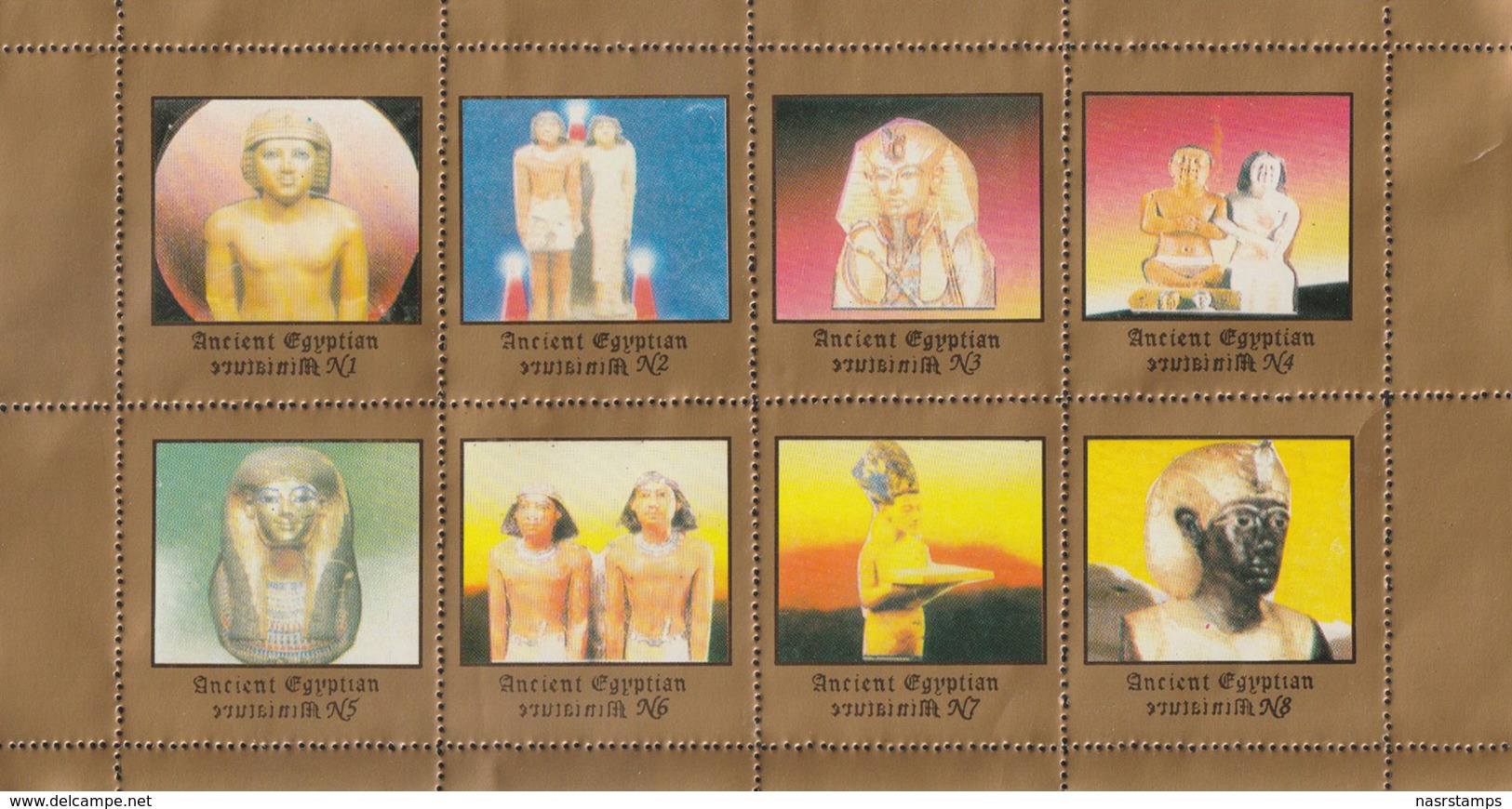 Egyptology - Labels - ( Complete Sheet - Egyptian Art - Egyptology ) - MNH (**) - Egyptology