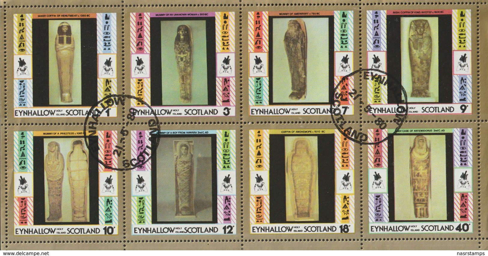Egyptology - Labels - ( Complete Sheet - Egyptian Art - Egyptology ) - MNH (**) - Aegyptologie