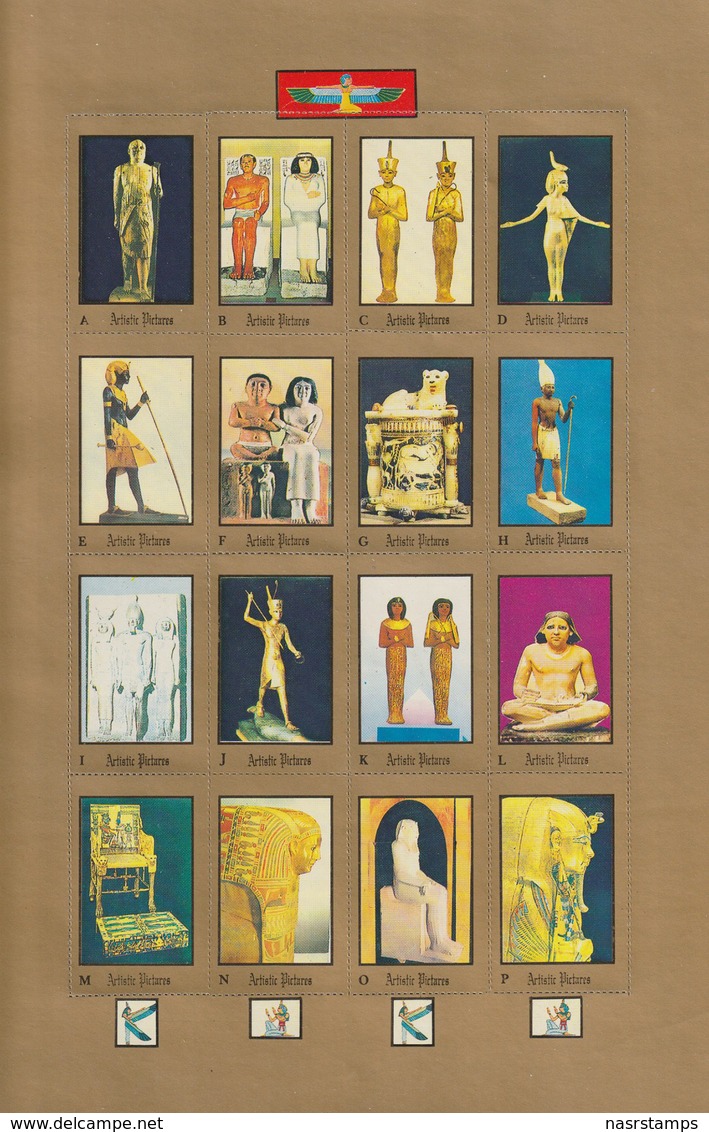 Egyptology - Labels - ( Complete Sheet - Egyptian Art - Egyptology ) - MNH (**) - Egittologia